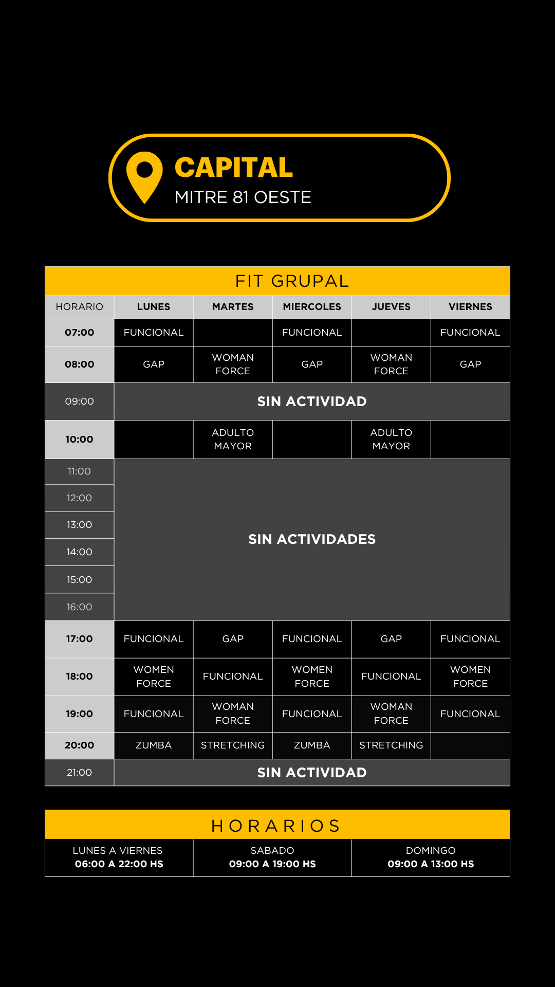 Grilla horarios — Centro · Mitre