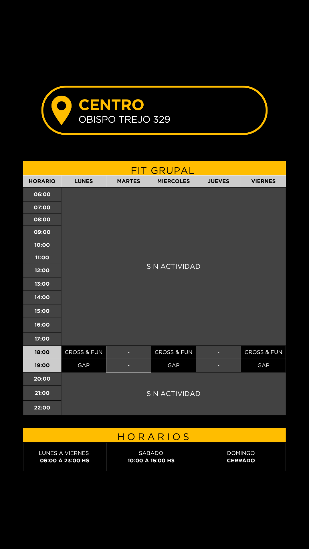 Grilla horarios — Centro · Obispo Trejo