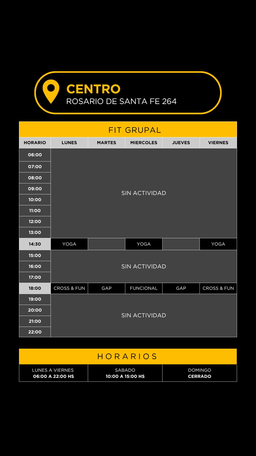 Grilla horarios — Centro · Rosario de Santa Fe