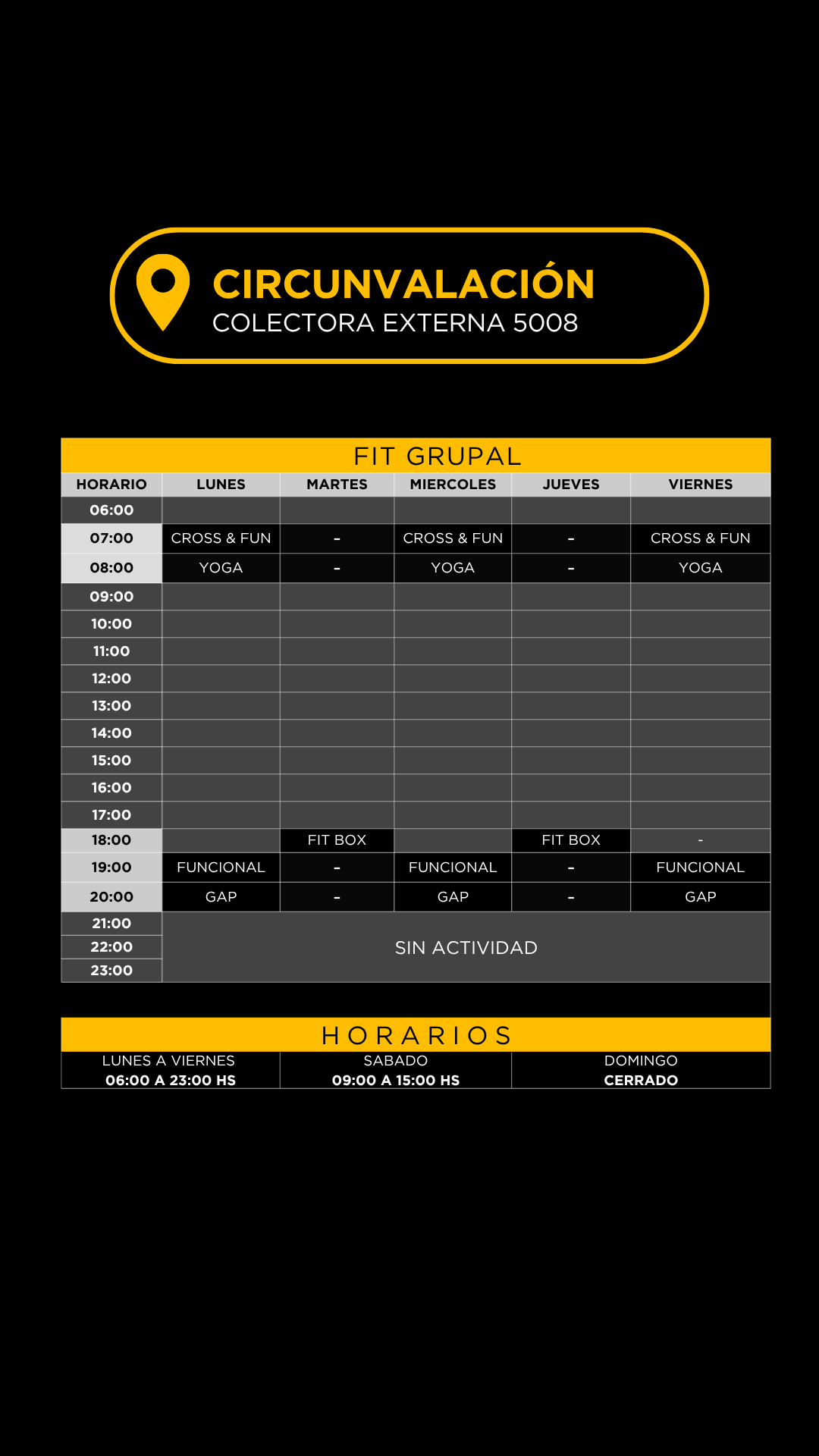 Grilla horarios — Circunvalación