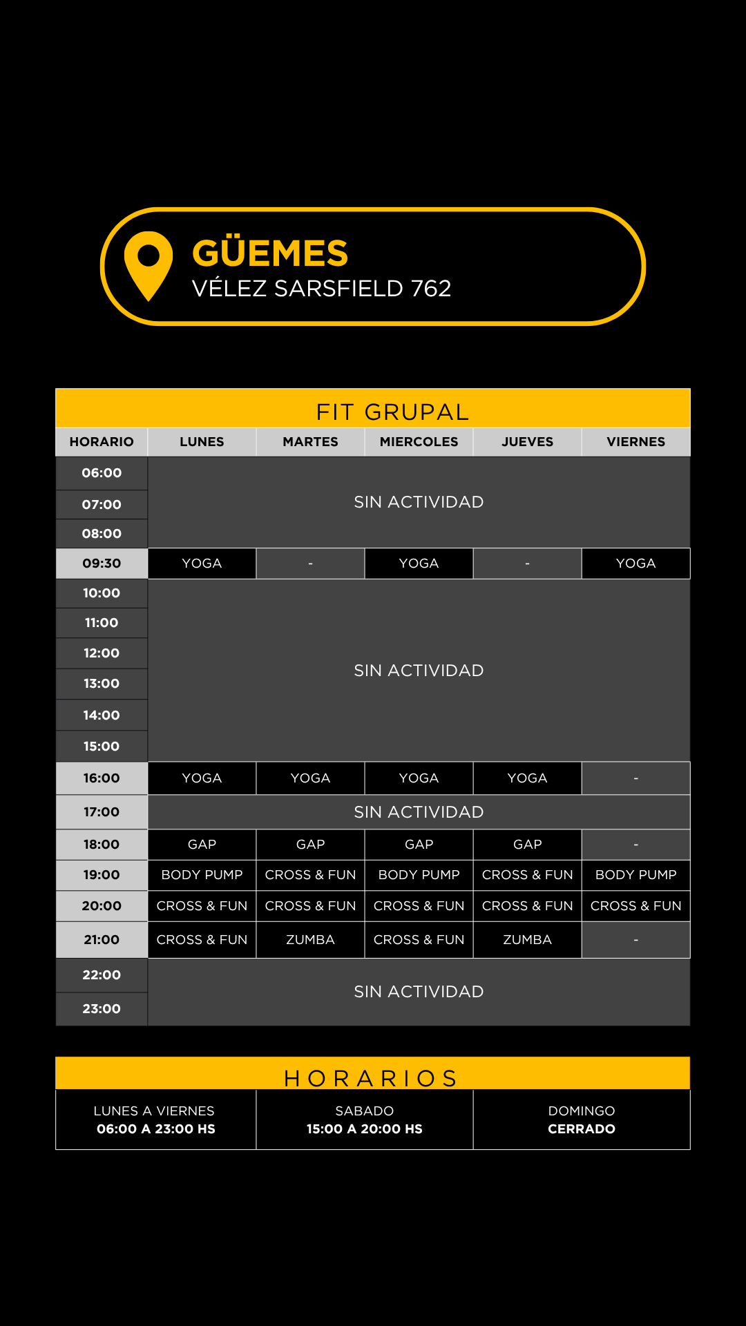 Grilla horarios — Güemes