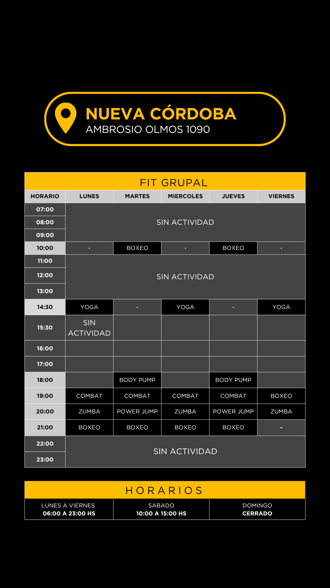 Grilla horarios — Ambrosio Olmos