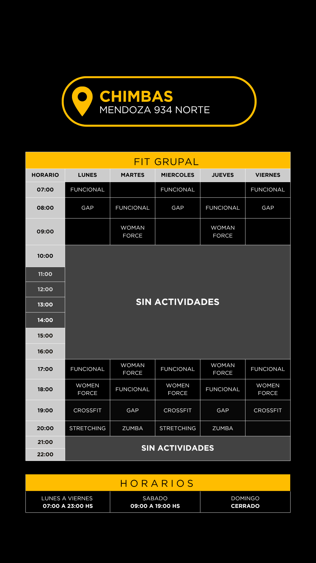 Grilla horarios — Chimbas
