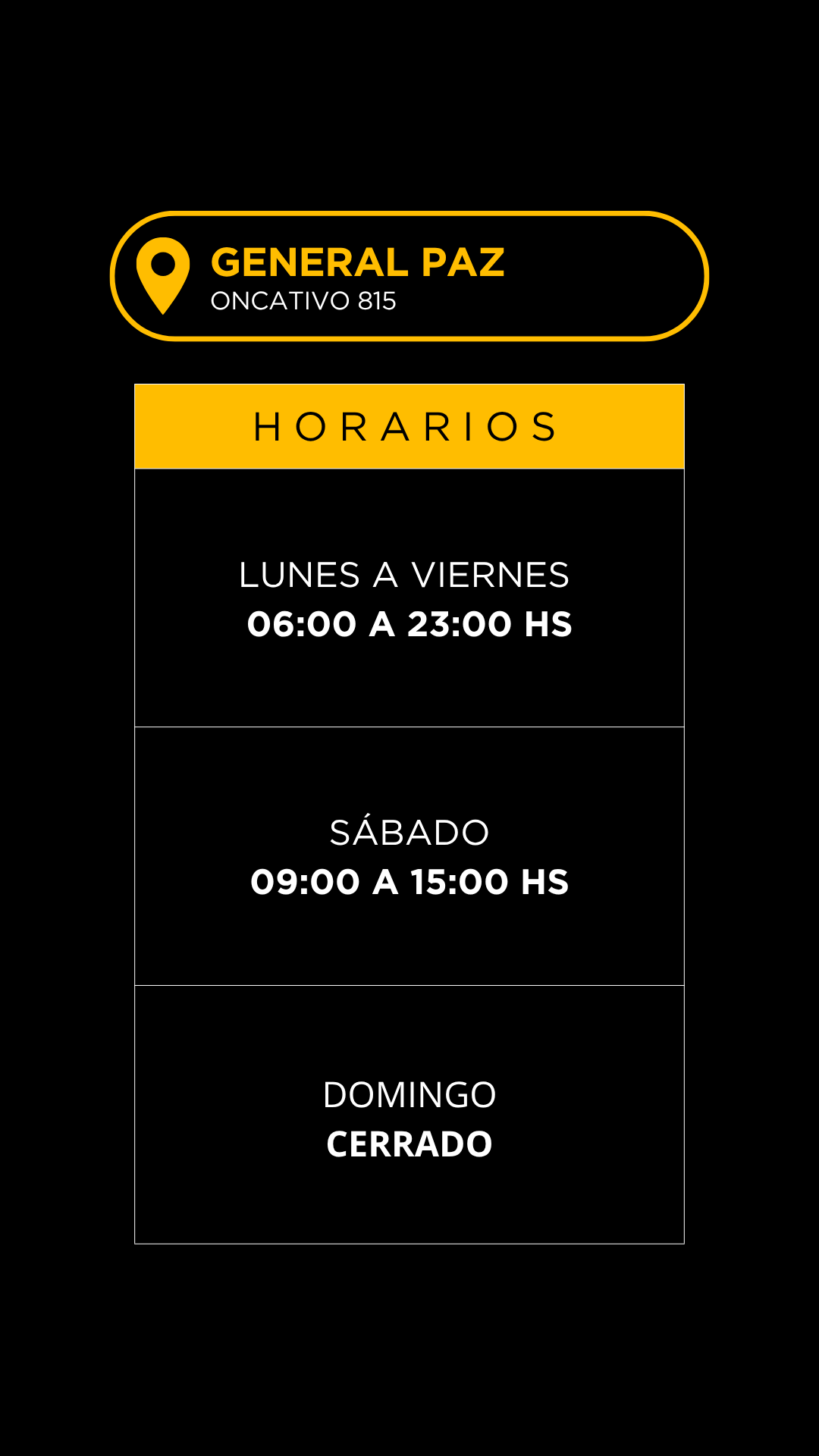 Grilla horarios — Oncativo