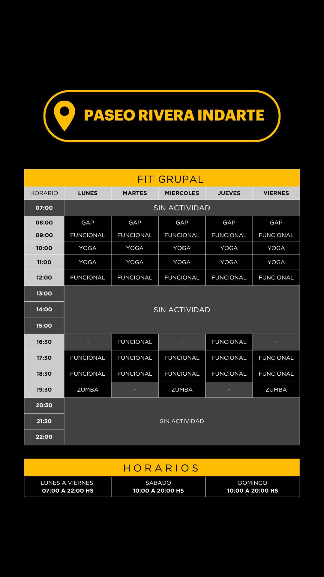 Grilla horarios — Rivera Indarte