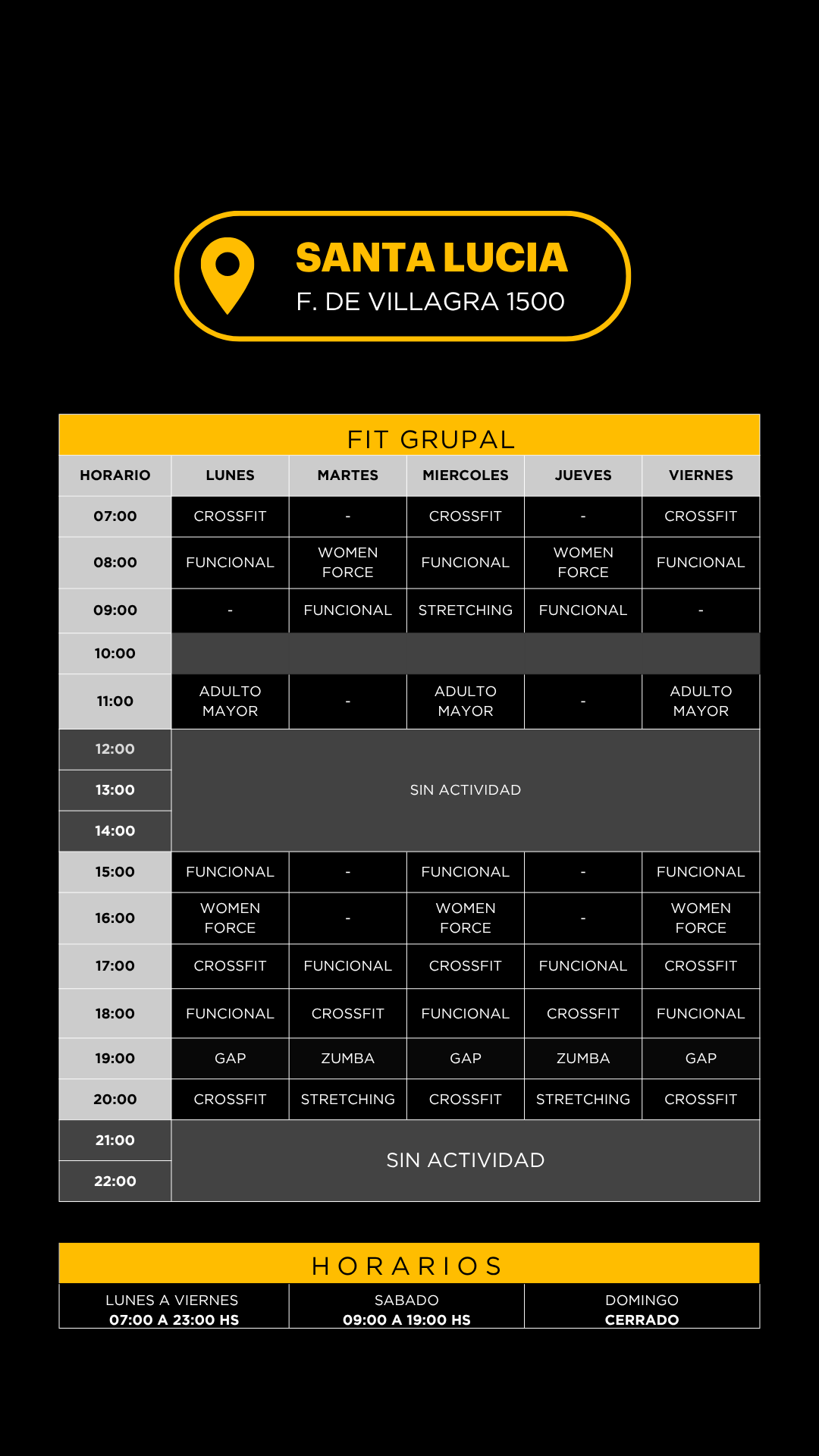 Grilla horarios — Santa Lucía
